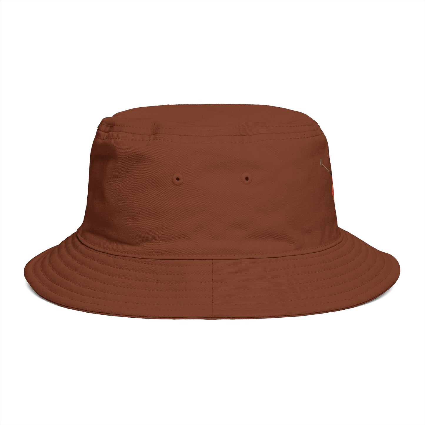 Brown Bucket Hat with Vintage Circus Performer Embroidery