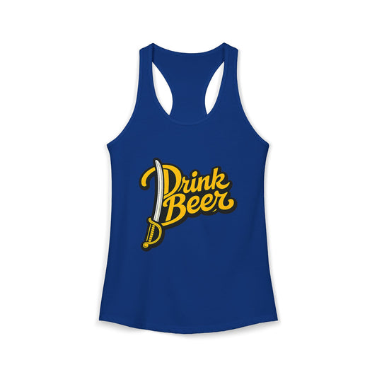 Women’s Drink Beer Buffalo Hockey Tank Top – Retro 716 Racerback Graphic Tank | Teesrus716