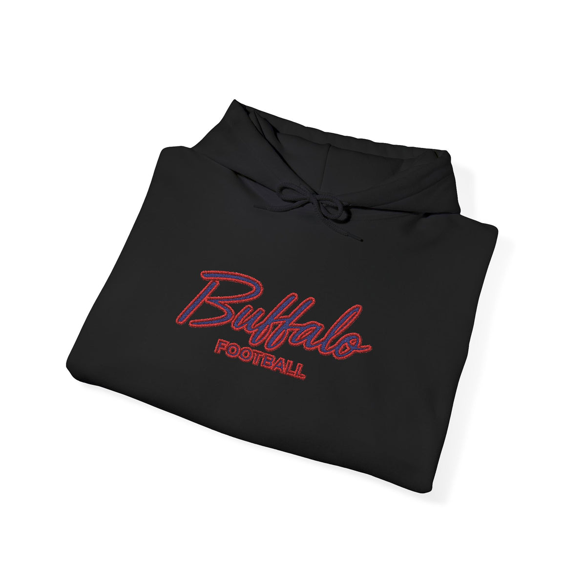 Buffalo Football Hoodie — Vintage Script Sports Pullover - EMBROIDERED