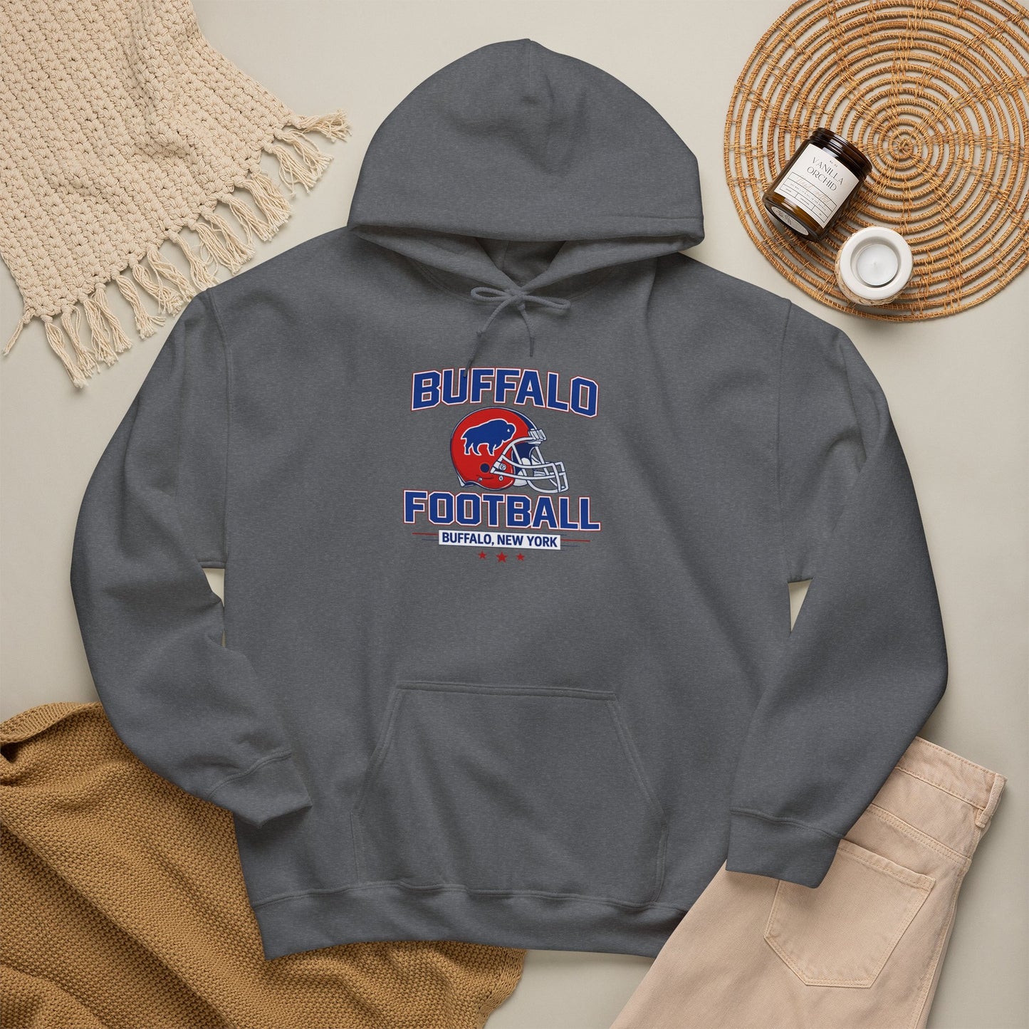 Buffalo Football Hoodie | Vintage Buffalo Helmet Pullover Hoodie | Buffalo NY Fan Apparel