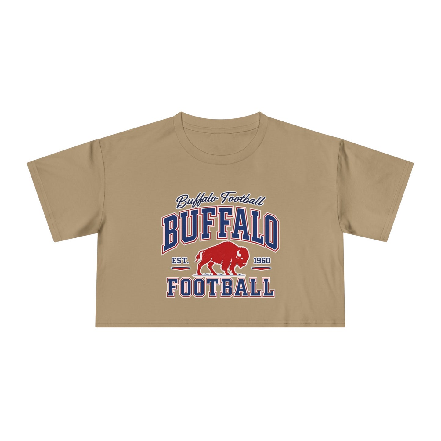 Buffalo Football Women's Crop Tee | Vintage Buffalo Game Day Shirt | Buffalo NY Football Cropped T-Shirt | Retro Fan Apparel