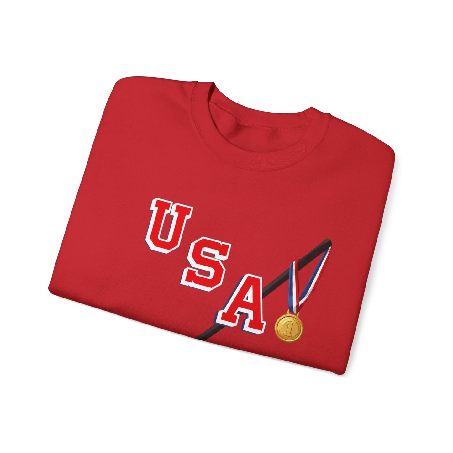 USA Hockey Sweatshirt with Gold Medal Graphic