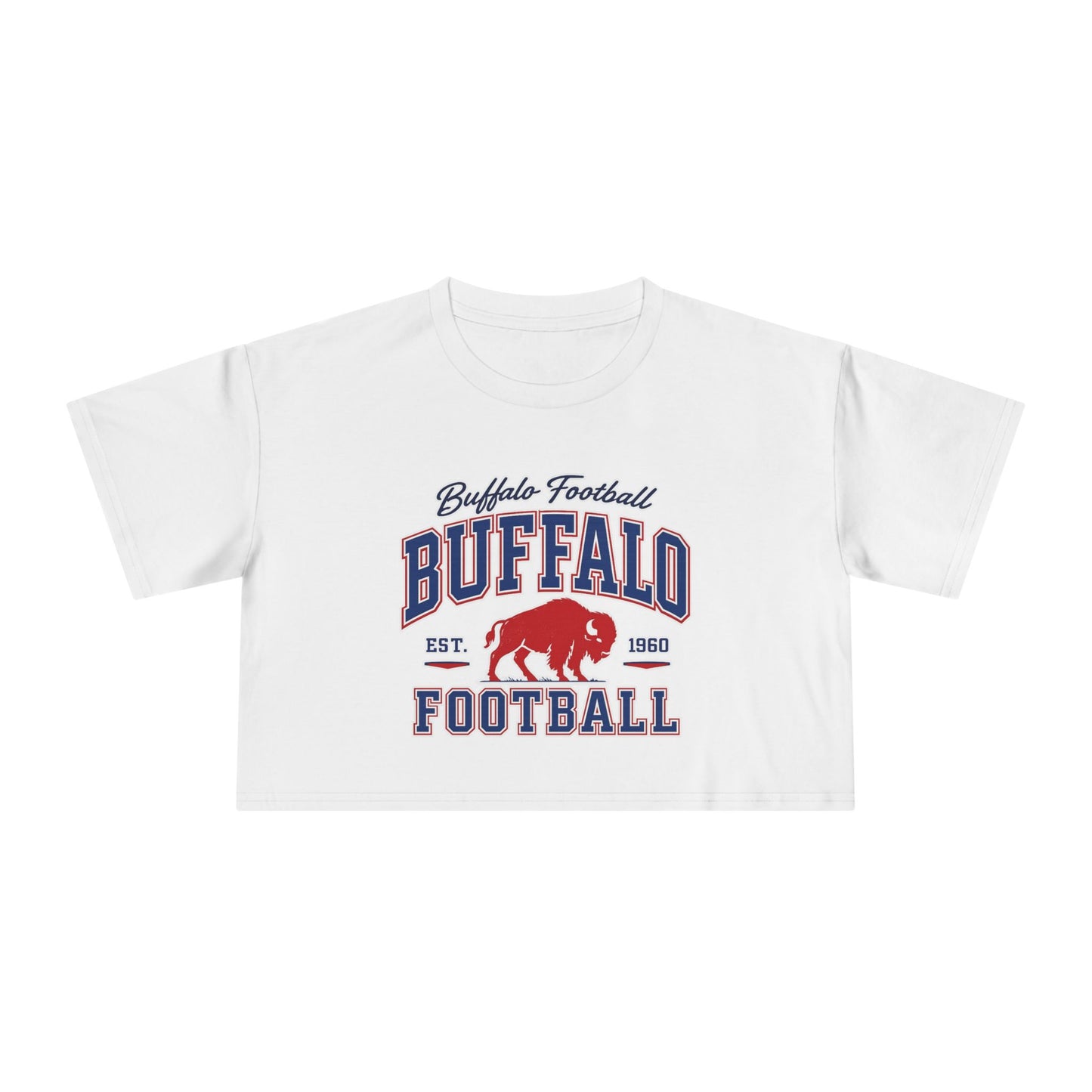 Buffalo Football Women's Crop Tee | Vintage Buffalo Game Day Shirt | Buffalo NY Football Cropped T-Shirt | Retro Fan Apparel