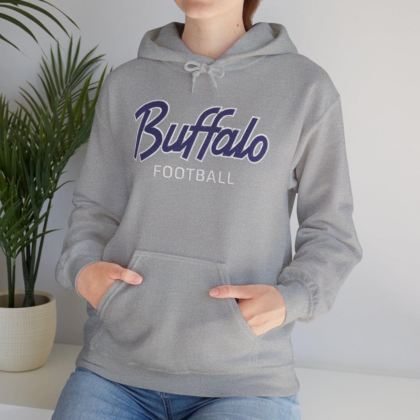 Buffalo Football Nickel City Hoodie | Vintage Embroidered Buffalo Football Hooded Sweatshirt