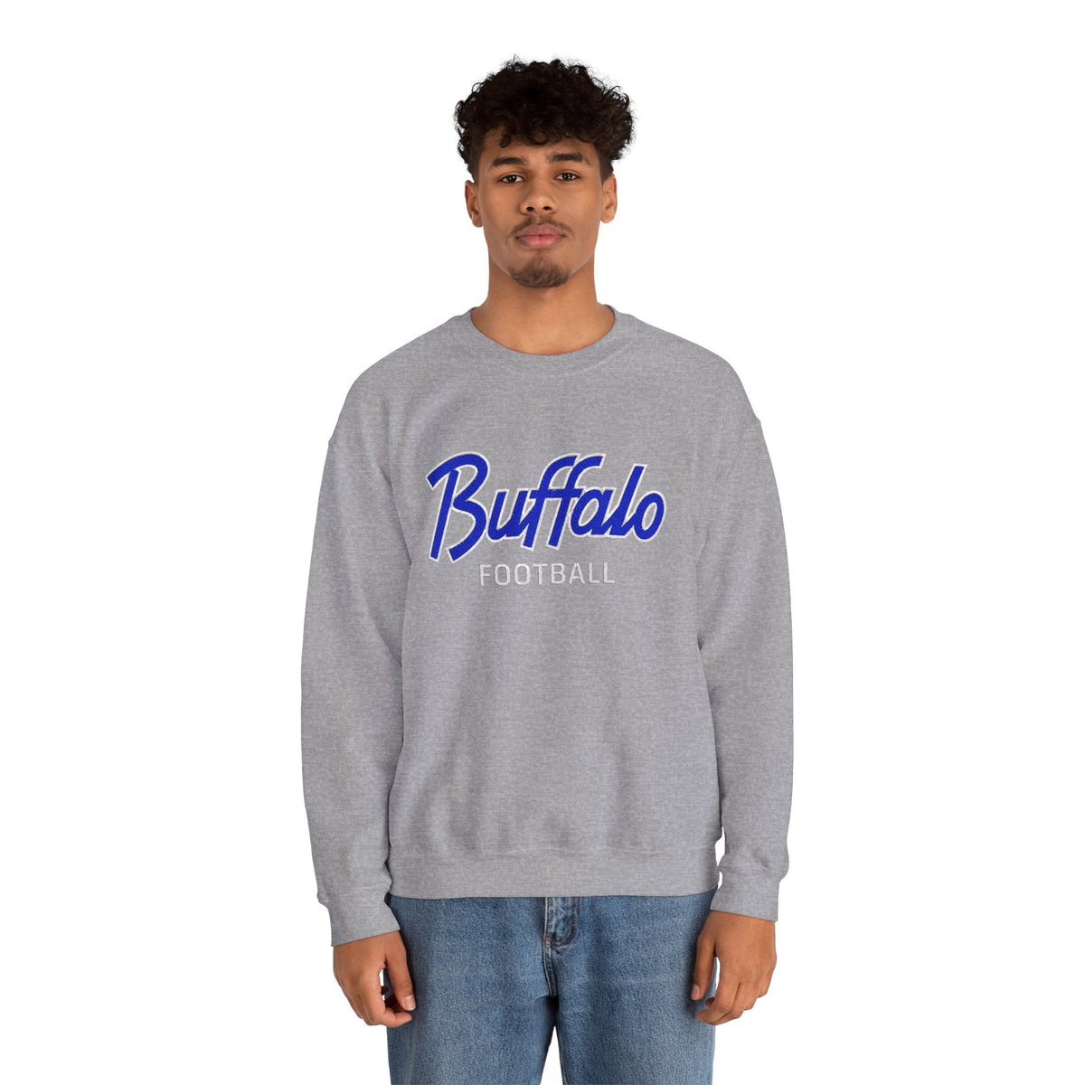 Buffalo Football Nickel City Crewneck Sweatshirt | Vintage Embroidered Buffalo Football Sweatshirt