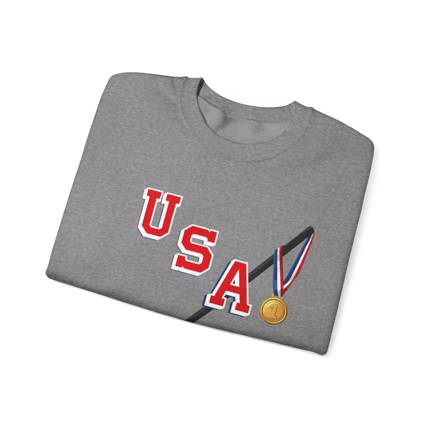 USA Hockey Sweatshirt with Gold Medal Graphic