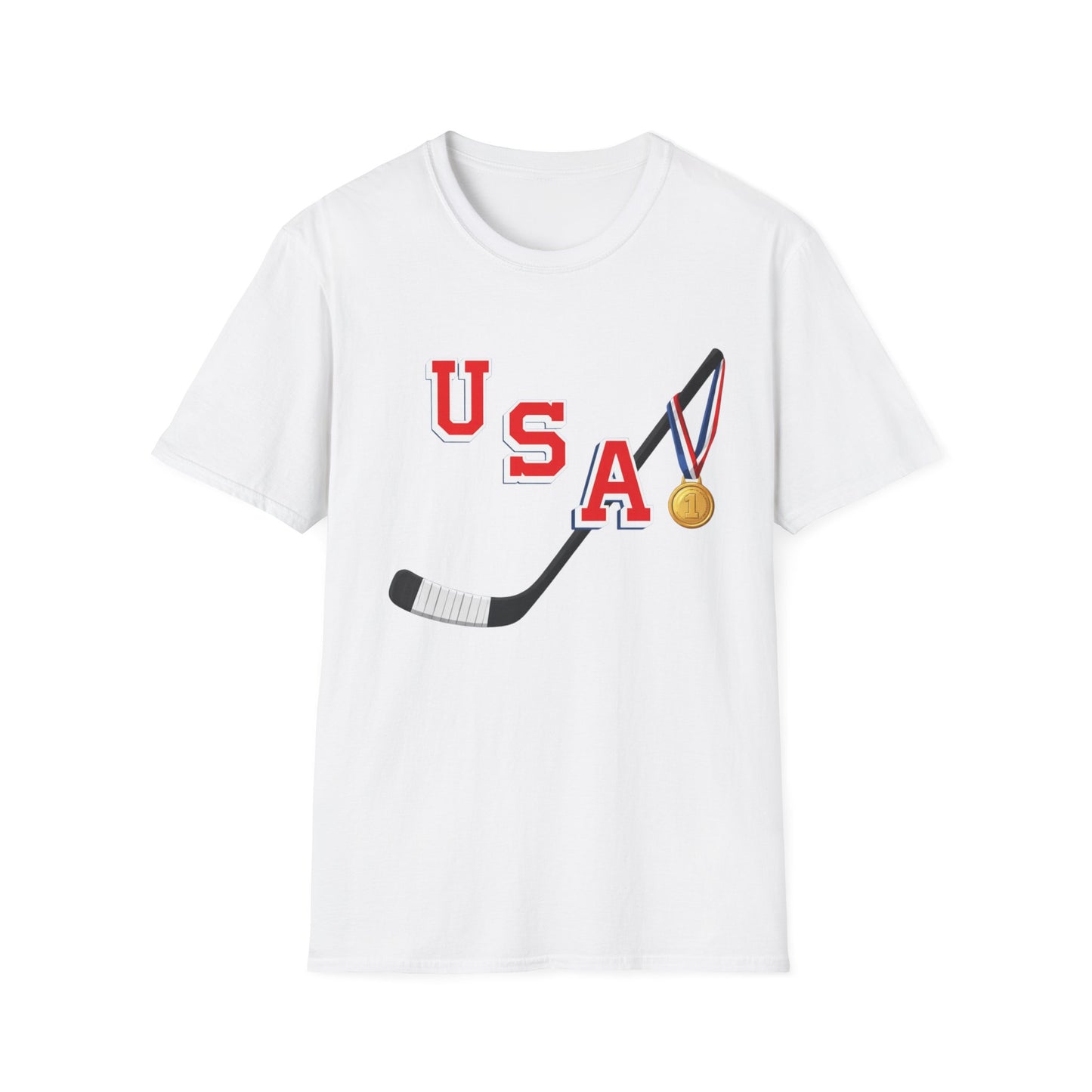 USA Hockey T‑Shirt – Hockey Stick & Gold Medal Team Tee