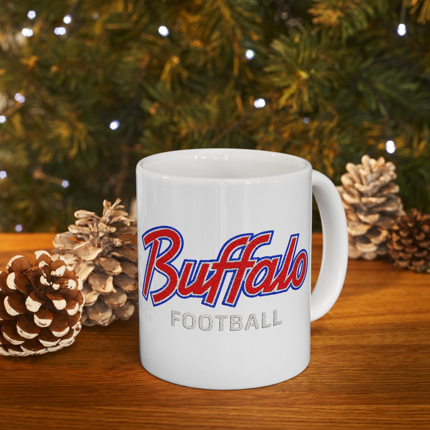 Buffalo Football Retro Logo Ceramic Mug (11oz, 15oz)