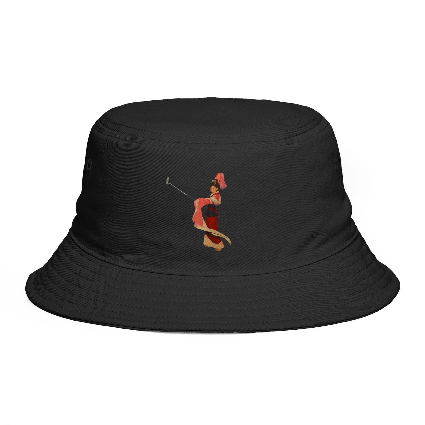 Brown Bucket Hat with Vintage Circus Performer Embroidery