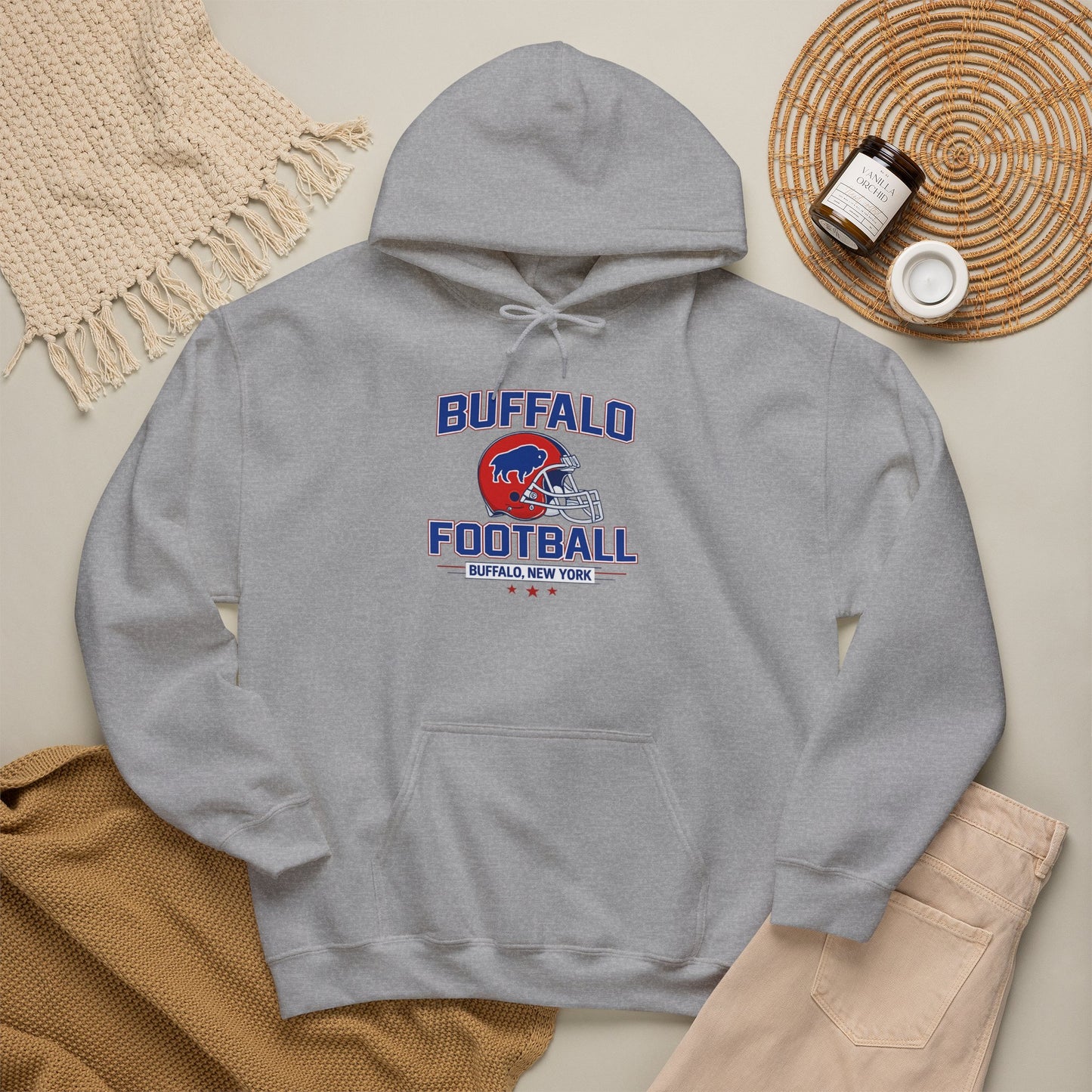 Buffalo Football Hoodie | Vintage Buffalo Helmet Pullover Hoodie | Buffalo NY Fan Apparel
