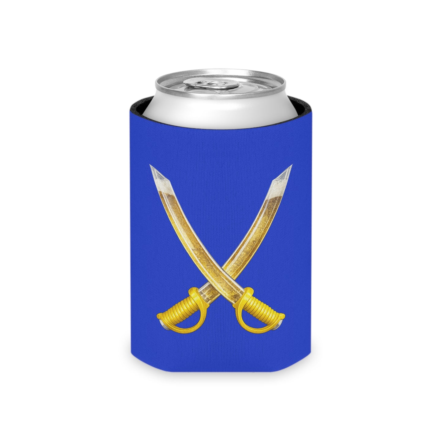 Buffalo Hockey Beer Can Cooler – Blue & Gold Crossed Beer Sabers