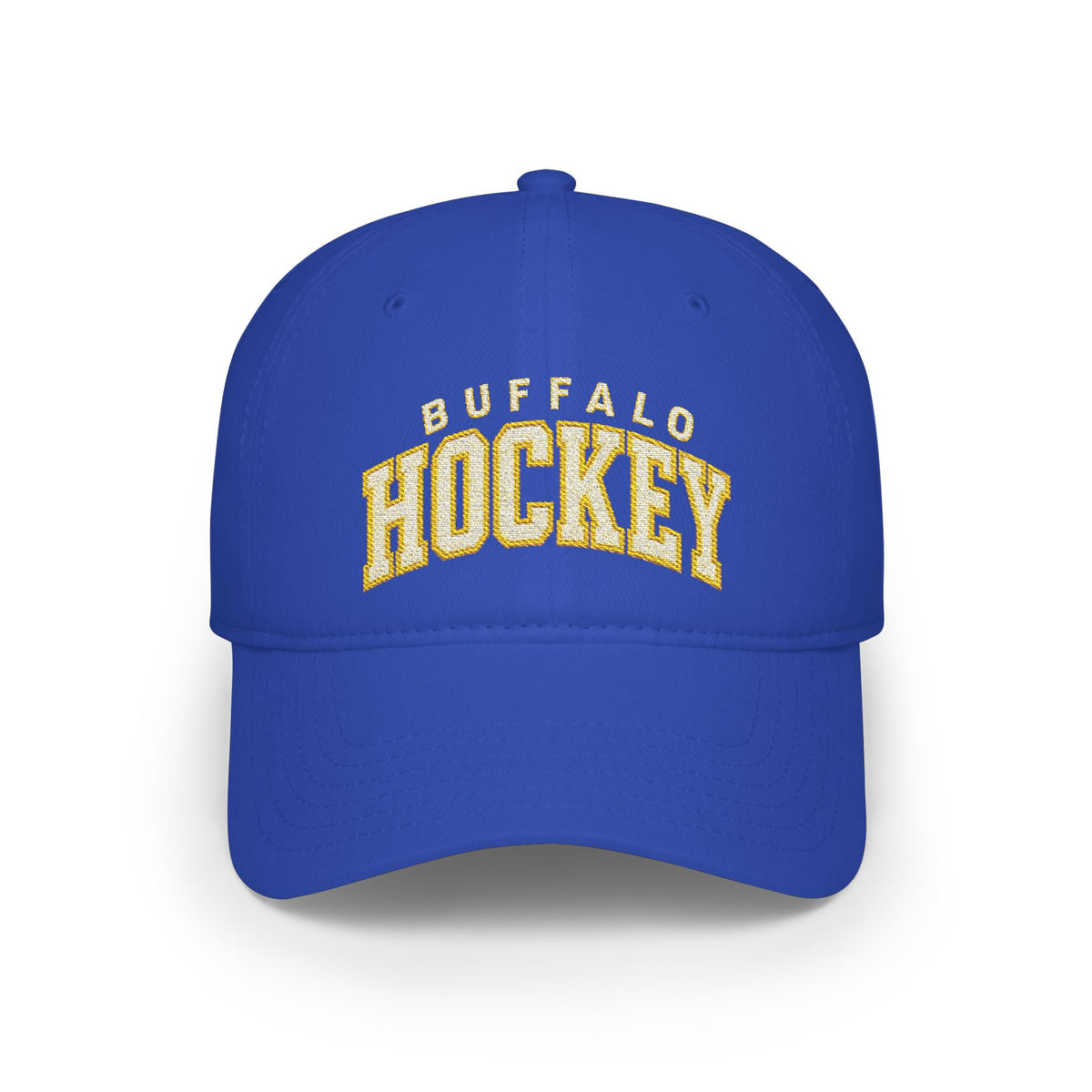 Buffalo Hockey Hat – Blue & Gold Embroidered Buffalo Cap