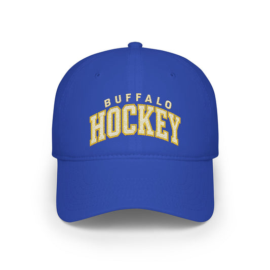 Buffalo Hockey Hat – Blue & Gold Embroidered Buffalo Cap