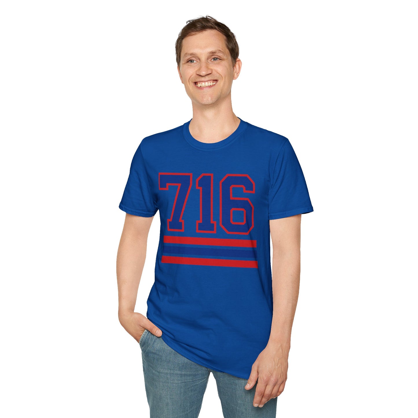 716 Buffalo T-Shirt – Retro Area Code Athletic Graphic Tee | Teesrus716