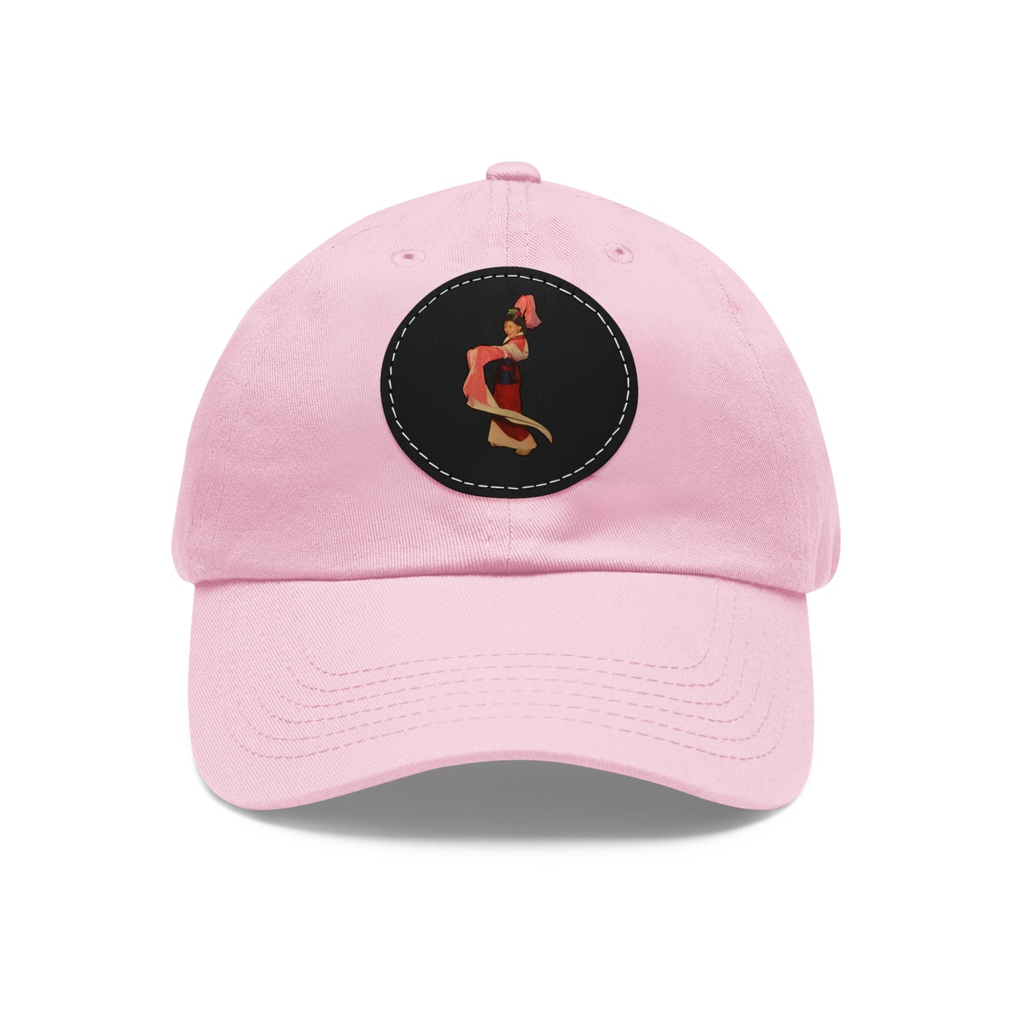 Vintage Pin-Up Leather Patch Dad Hat — Retro Pinup Girl Embroidered Cap