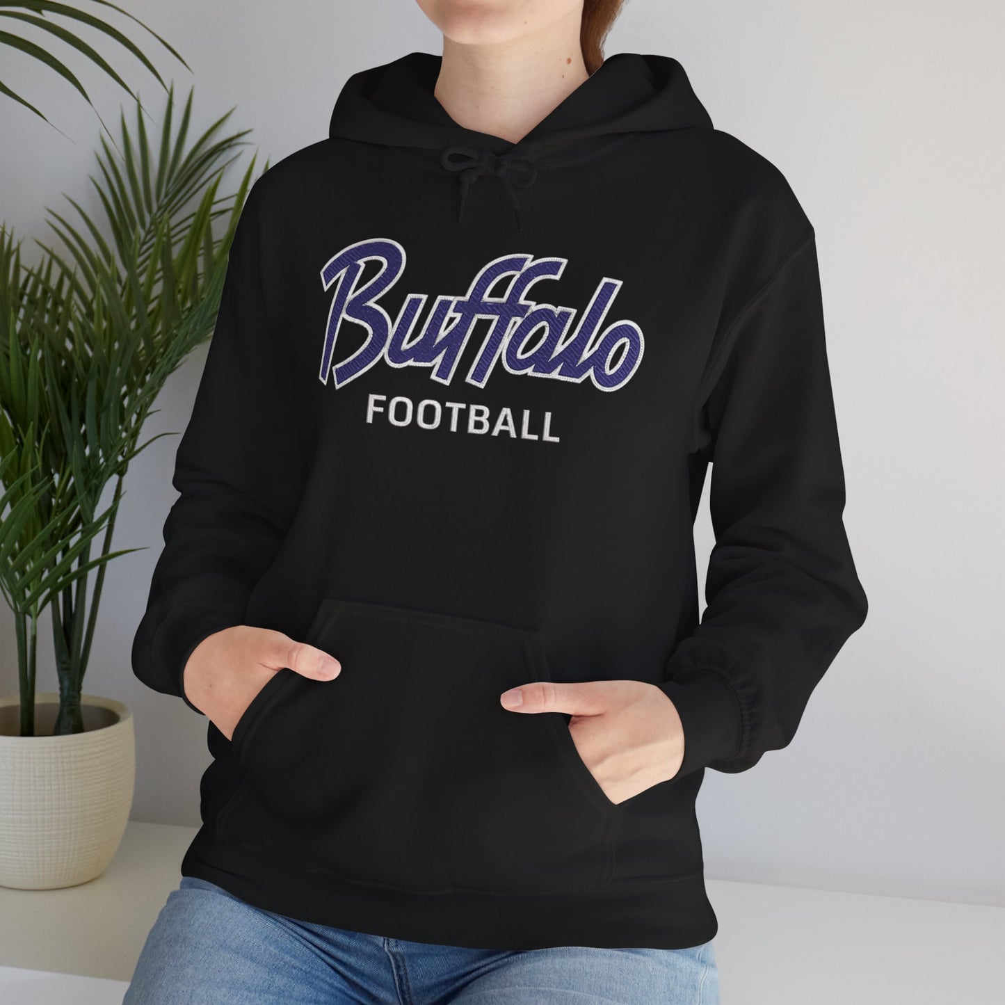Buffalo Football Nickel City Hoodie | Vintage Embroidered Buffalo Football Hooded Sweatshirt