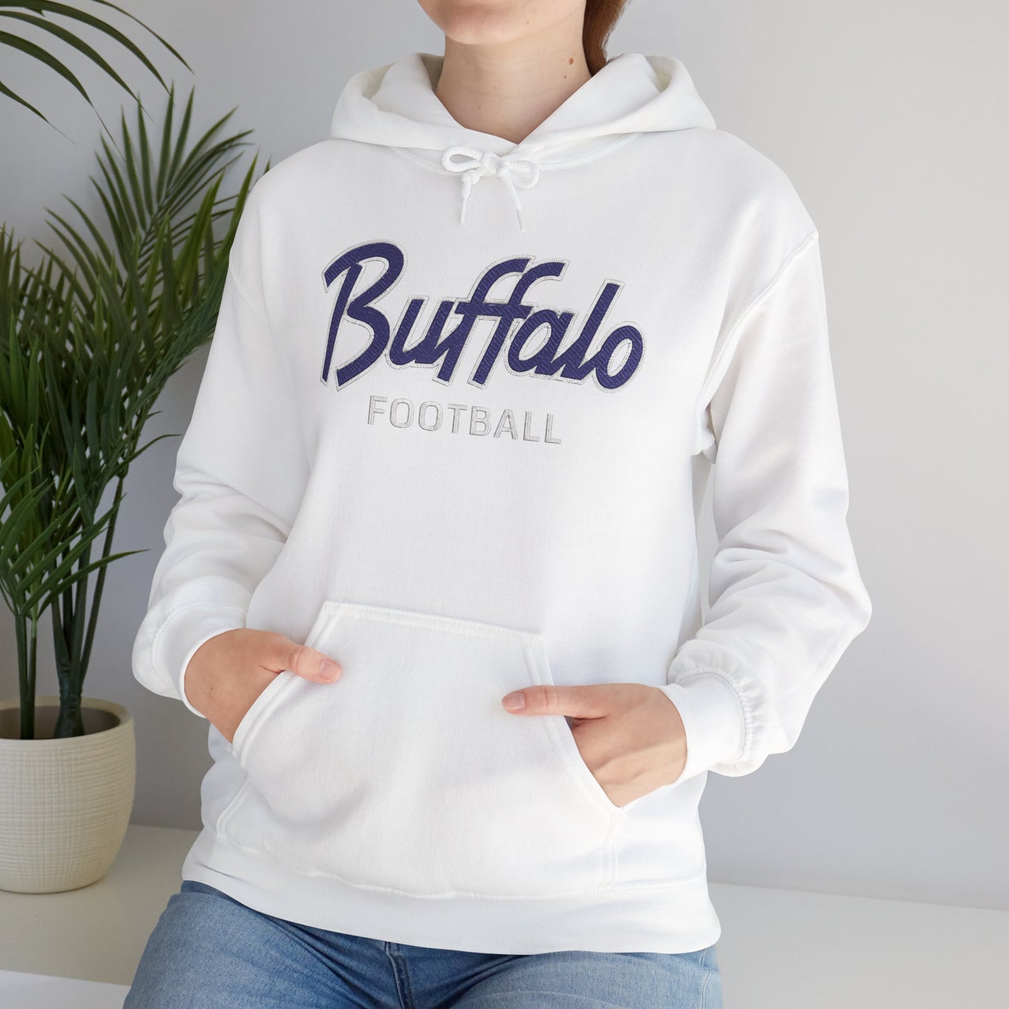 Buffalo Football Nickel City Hoodie | Vintage Embroidered Buffalo Football Hooded Sweatshirt