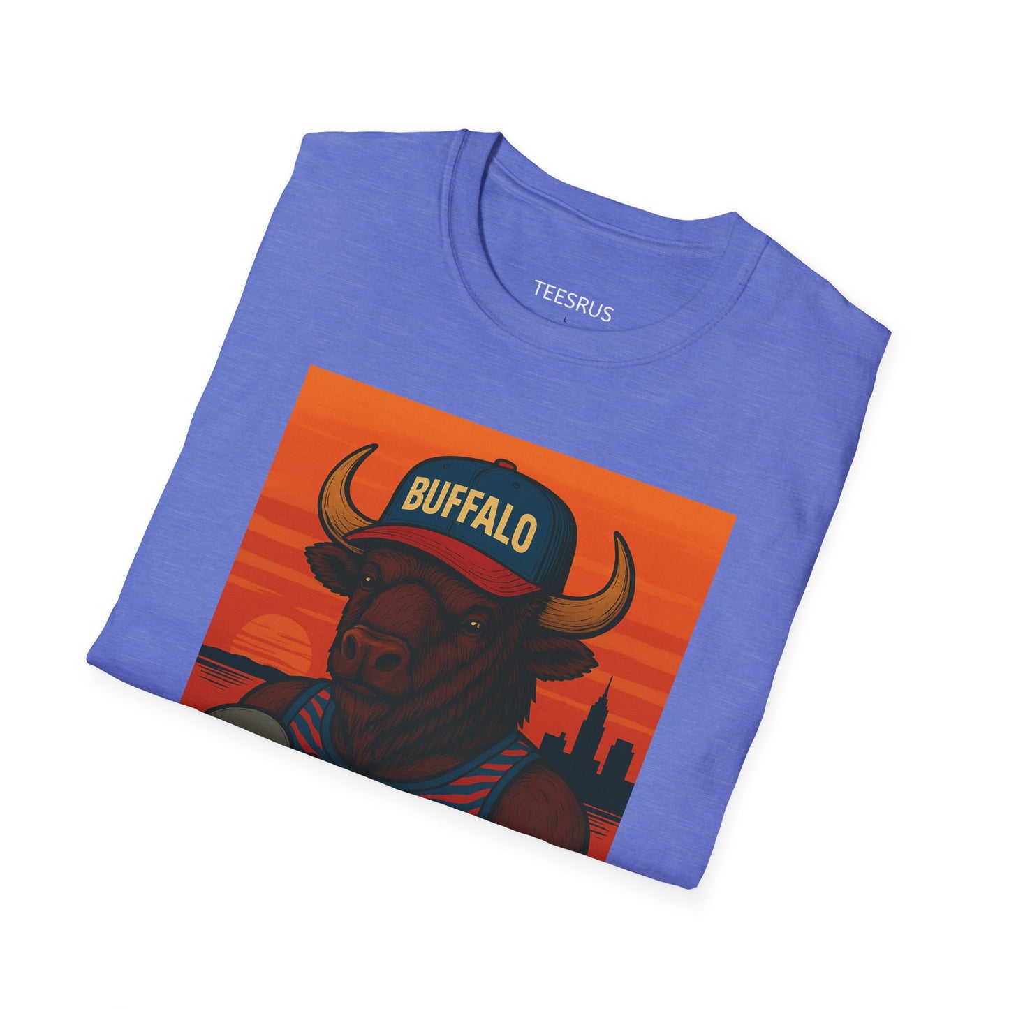 Buffalo Graphic T-Shirt – Buffalo Feeding Baby Dolphin Design | Teesrus716