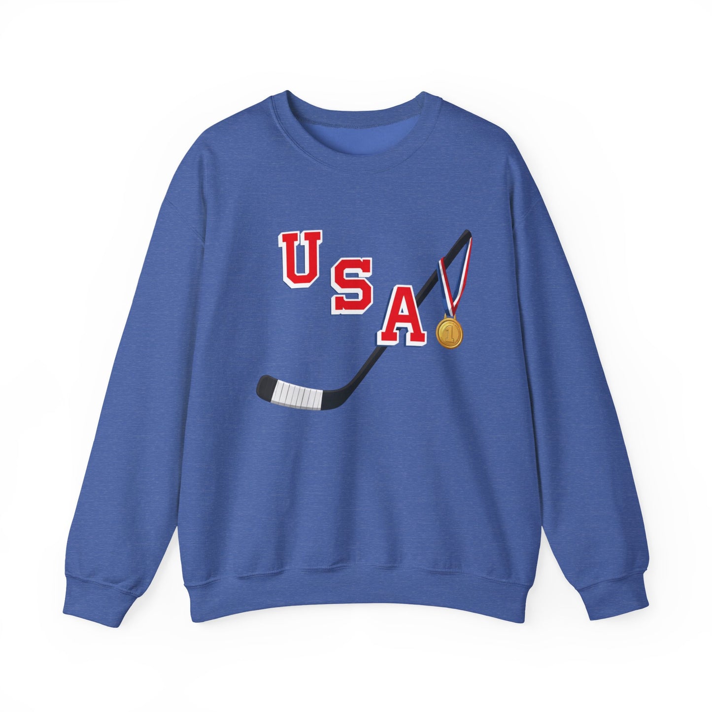 USA Hockey Sweatshirt with Gold Medal Graphic