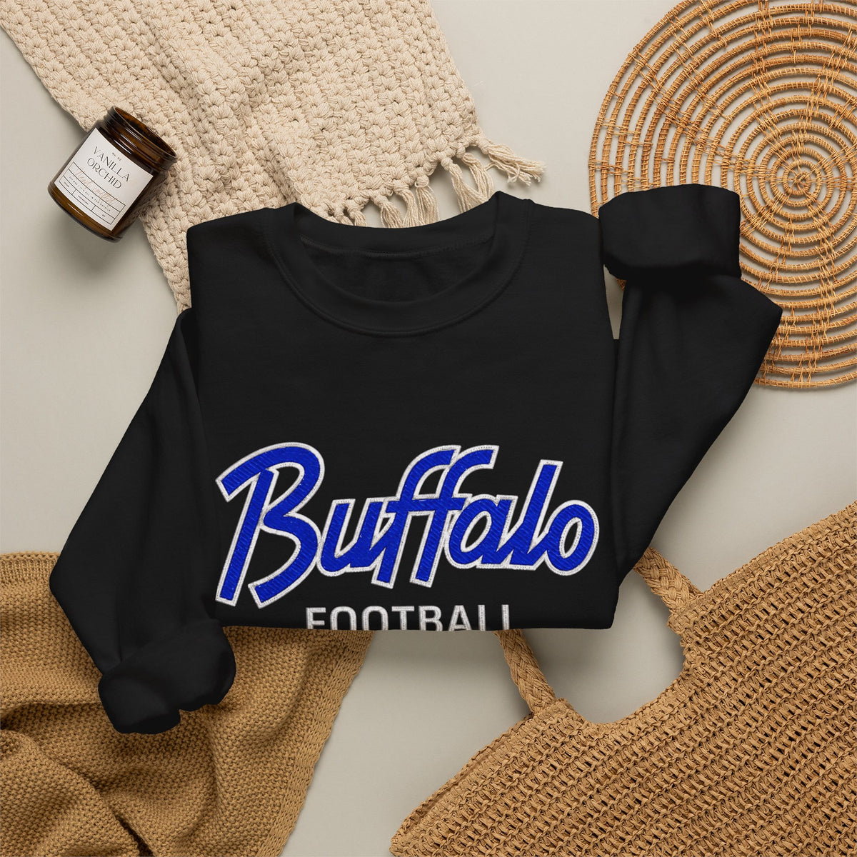 Buffalo Football Nickel City Crewneck Sweatshirt | Vintage Embroidered Buffalo Football Sweatshirt