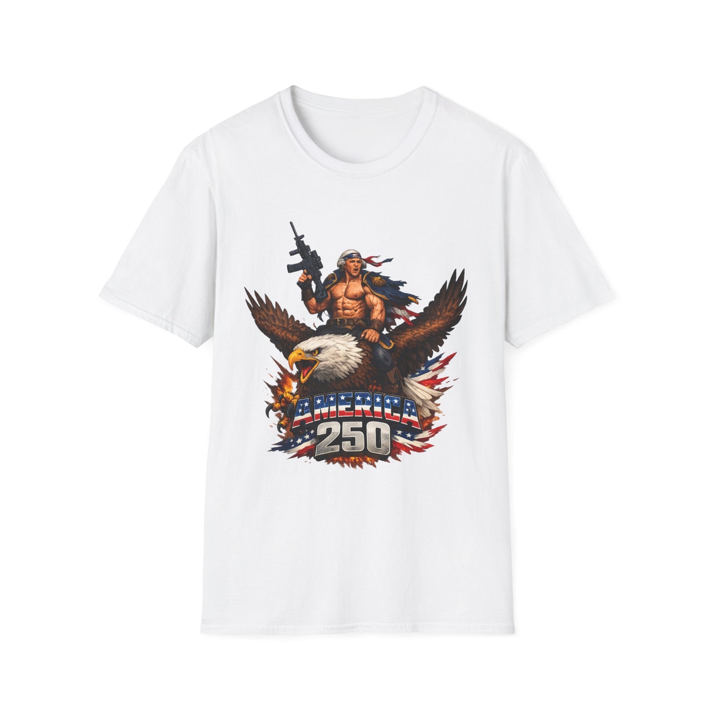 Patriotic Eagle Soldier T‑Shirt — '250' Graphic USA Freedom Tee