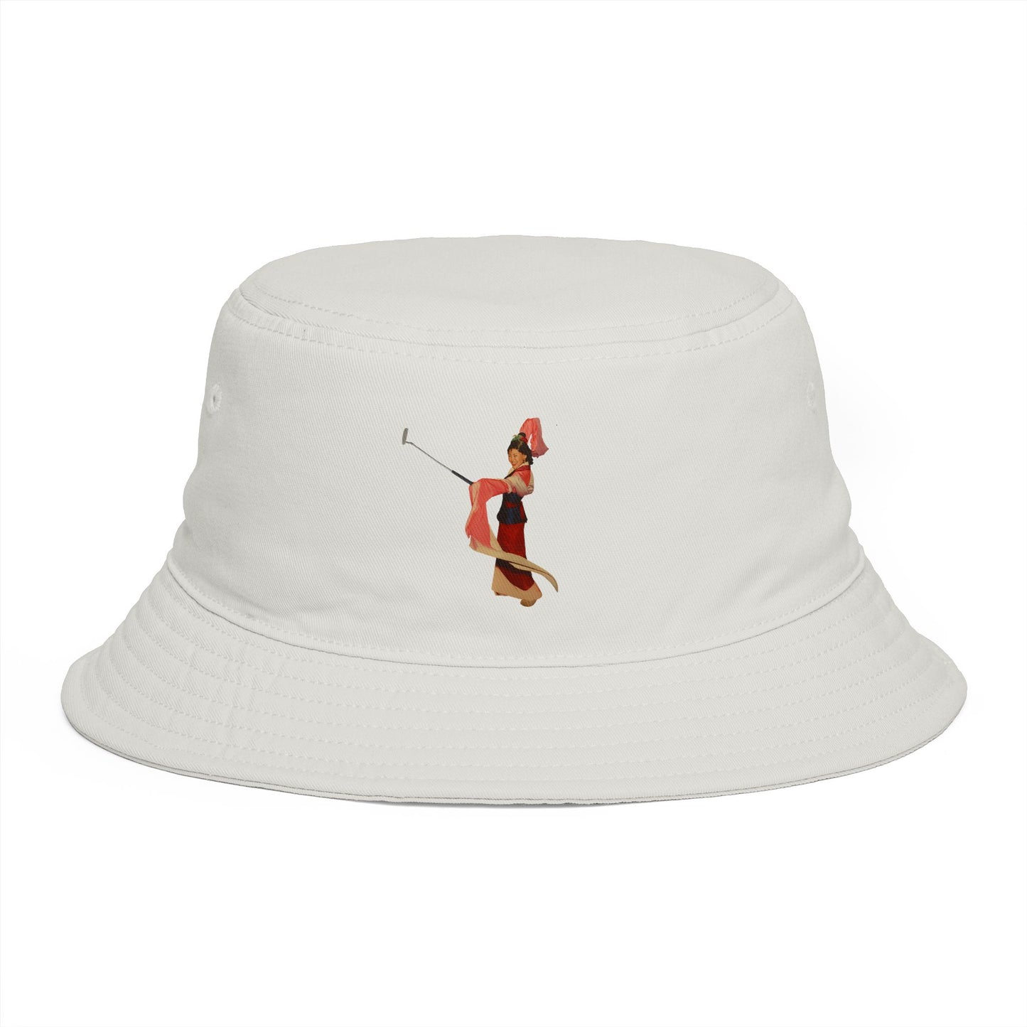 Brown Bucket Hat with Vintage Circus Performer Embroidery