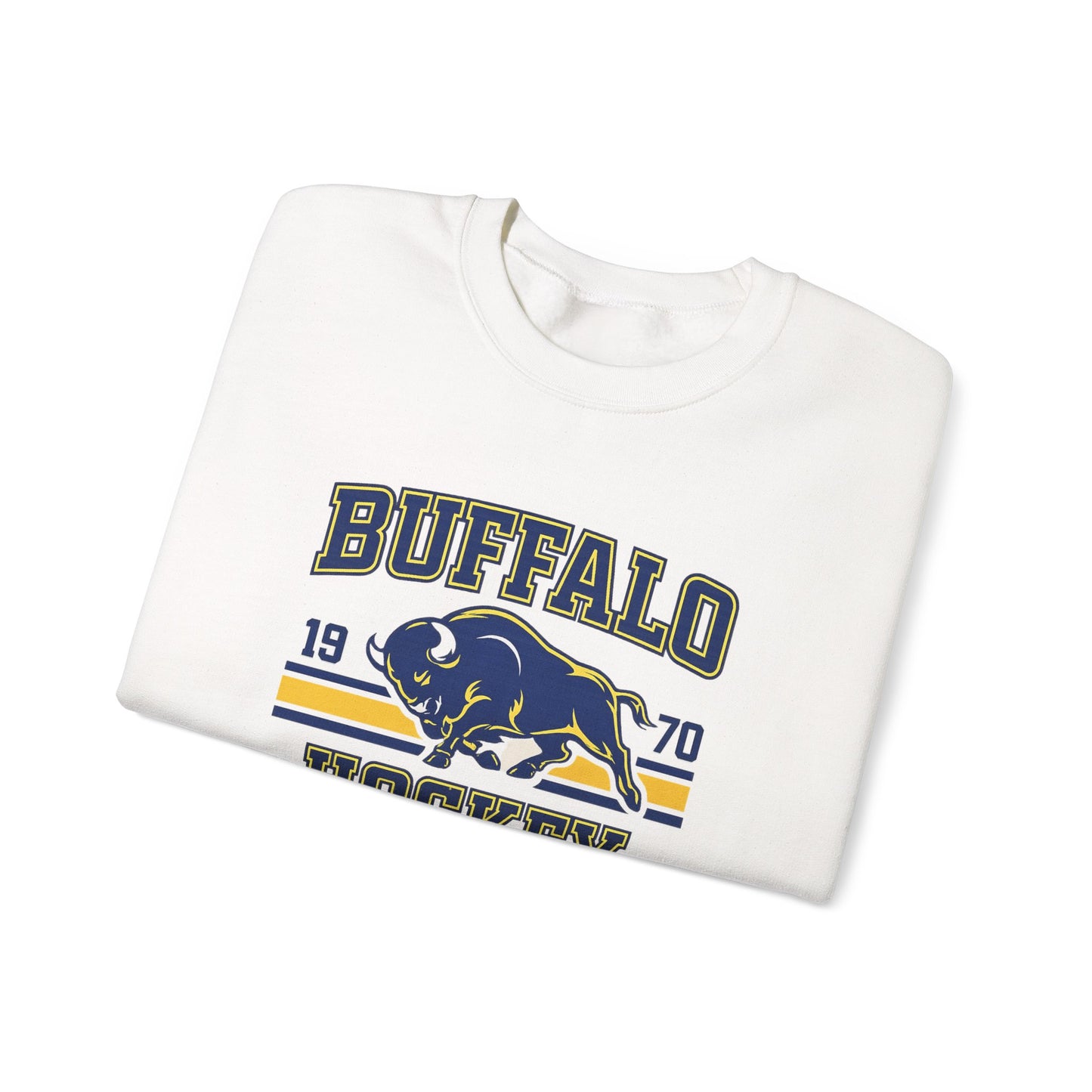 Buffalo NY Hockey Sweatshirt – Retro 1970 Bison 716 Crewneck | Teesrus716