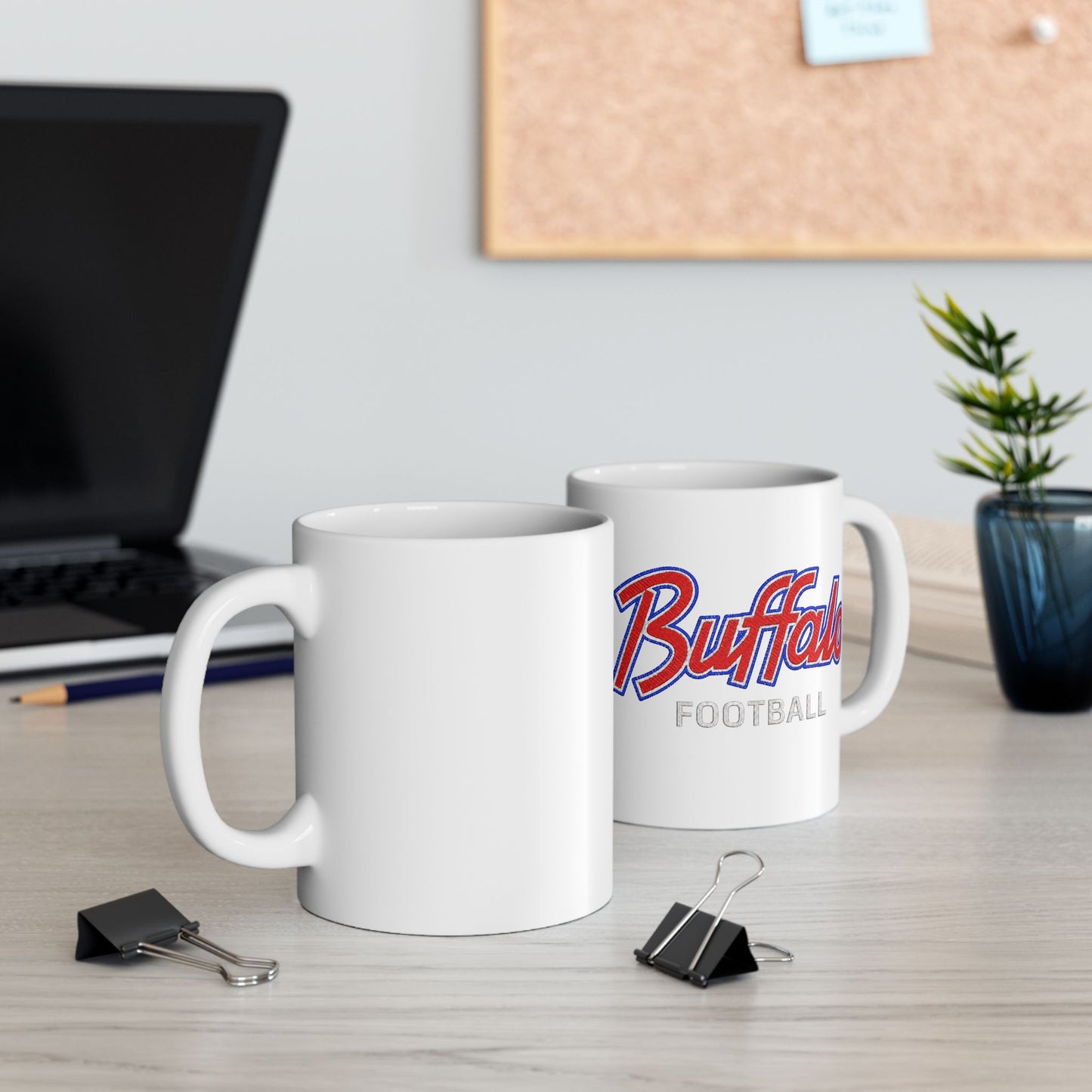 Buffalo Football Retro Logo Ceramic Mug (11oz, 15oz)