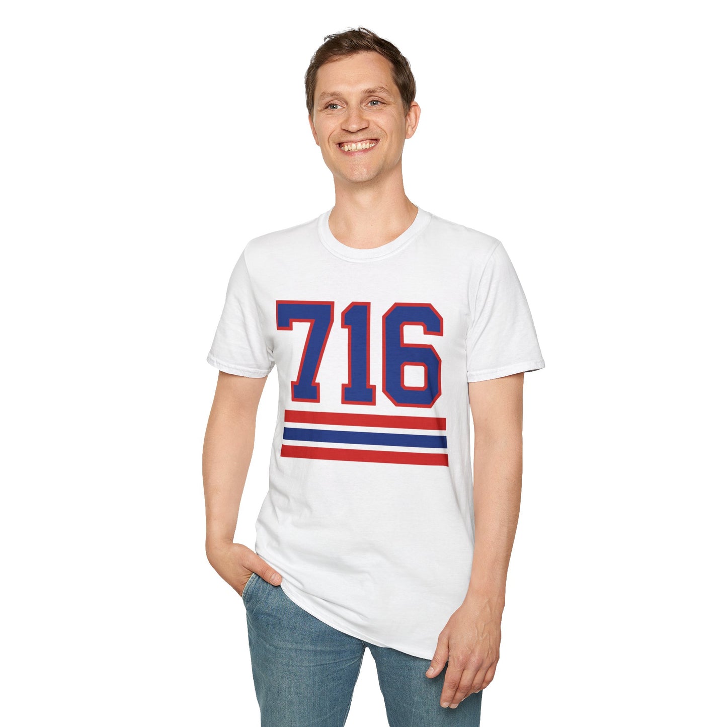 716 Buffalo T-Shirt – Retro Area Code Athletic Graphic Tee | Teesrus716
