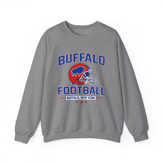 Buffalo Football Crewneck Sweatshirt – 716 Helmet Graphic | Teesrus716