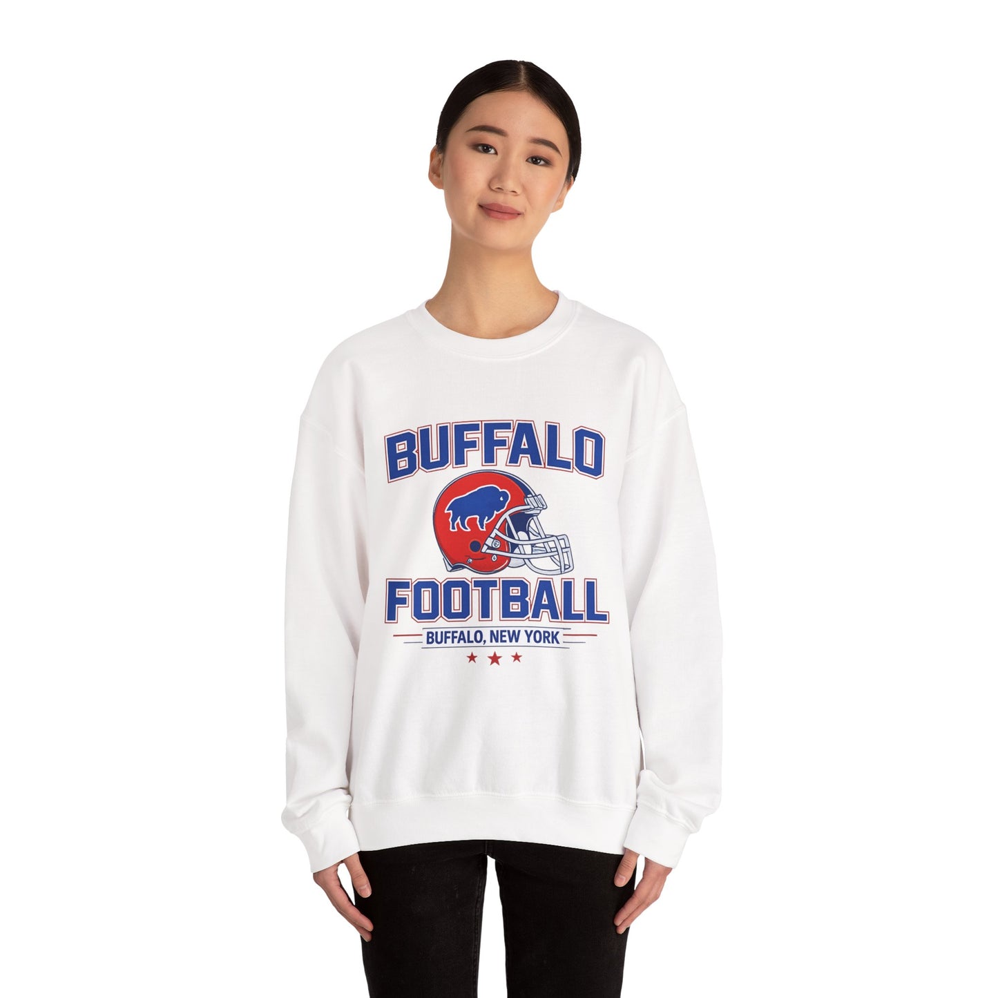 Buffalo Football Crewneck Sweatshirt – 716 Helmet Graphic | Teesrus716