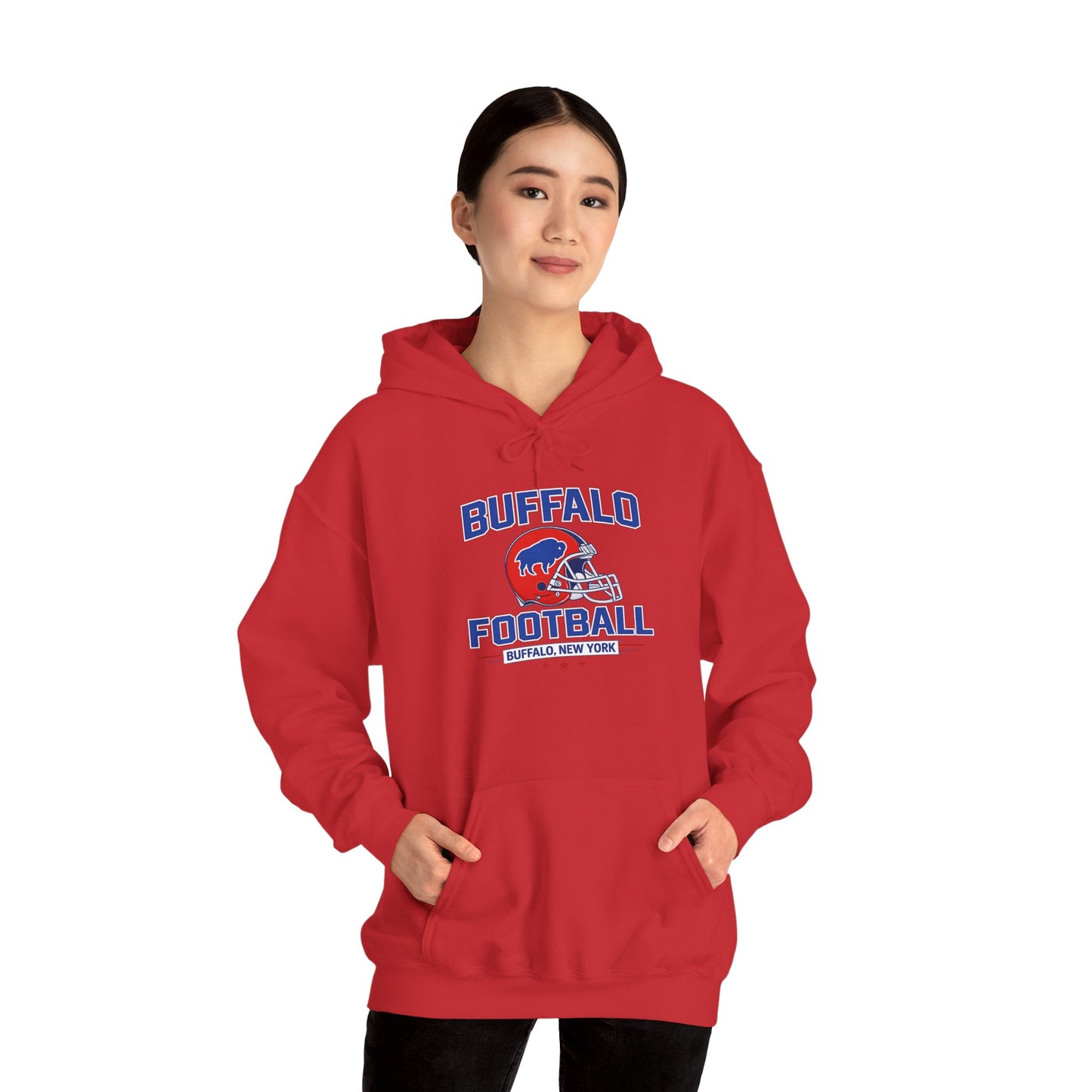 Buffalo Football Hoodie | Vintage Buffalo Helmet Pullover Hoodie | Buffalo NY Fan Apparel